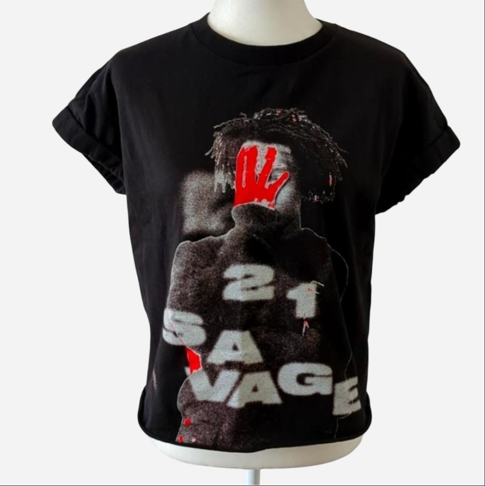 ‘Slaughter Gang’ Drake x 21 Savage Knife T-shirt It's All A Blur Tour Size M